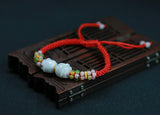 Hand-Woven Safety Buckle Jadeite Bracelet - Adjustable Natural Jadeite Bracelet