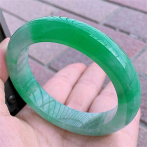 Zheru Jewelry Natural Burmese Emerald Green Bangle 54-64mm