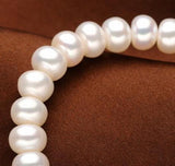 Natural Crystal Bracelet 8-9mm Pearl Single Row Light Flawless