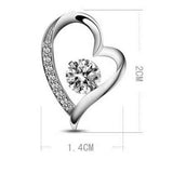 Heart Zircon Pendant Long Necklace for Women