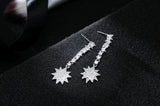 925 Silver Crystal Snow Earrings Women Girls Gift Jewelry