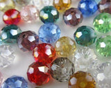 500pcs 8mm Mixed Glass Beads Rondelle Oval Spacer Crystal Necklace Hole