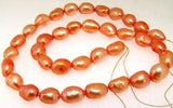 7mm Orange Freshwater Pearl Beads Full Strand DIY Necklace Material