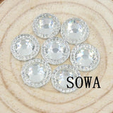 100PCS 15mm Round Resin Rhinestones Flatback Beads