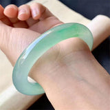 Natural Burmese Jade 54-64mm Round Bar Bracelet Princess Jewelry