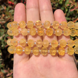 Faceted Citrine Gem Beads Column Shape Natural Yellow Crystal Loose Beads 7.5'