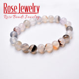 Agates Bracelets 8mm Natural Stone Flowers Beads