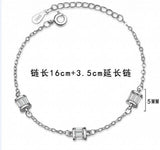 925 Silver Lucky Beads Bracelet Gemstone Cylinder Jewelry