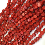 Natural Stone Red Coral Beads Hearts Punch Loose Spacer Beads for Jewelry Making