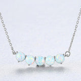 925 Silver Cross Opal Necklace for Women