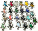 Turquoise Quartz Crystal Tiger Eye Lapis Opal Owl Pendant for DIY Jewelry Making