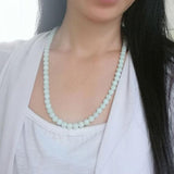 Zheru Jewelry Natural Burmese Jade A Round Bead Necklace Jade Jewelry