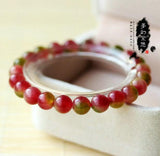 Natural Watermelon Chalcedony Bracelet - Two-Color Crystal Bracelet