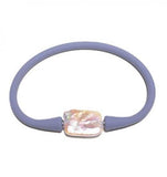 Gray Rubber Lavender Baroque Pearl Silicone Bracelet Casual Water Proof