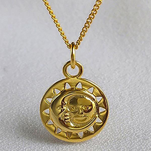 Sun Planet Pendant Necklace Silver 925 Jewelry