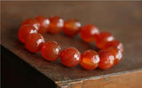 Red Agate Faceted Face Crystal Bracelet