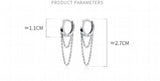 Bohi Sterling Silver Tassel Hoop Huggie Earrings