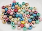 200 Mixed Luster Wood Beads 8mm