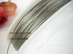 0.5MM Nickel Tone Steel Beading Wires 50M DIY Jewelry Cord 5Pc