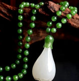 Hetian Jade Magnolia Flower Pendant, Natural Jade Necklace Pendant