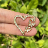 5Pcs Heart Butterflies Charms Zirconia Pave Pendant Jewelry Accessories