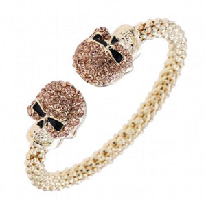 Gothic Punk Skull Crystal Bangle Men's Jewelry