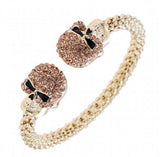 Gothic Punk Skull Crystal Bangle Men's Jewelry