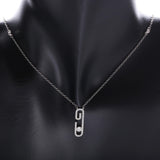 925 Silver Zircon Pendant Women Necklace Crystal Chain Collier Jewelry