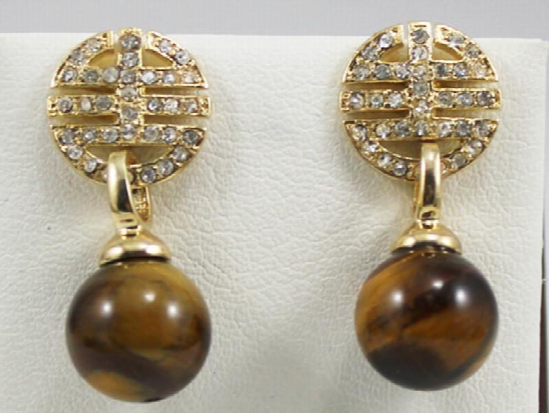 Classic Tiger Eye Stone Drop Earring