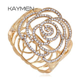 Rose Flower Statement Cuff Bracelet for Women Wedding Costume Jewelry