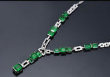 Emerald Chain Green Diamond Necklace for Women