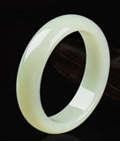 Women's Jadeite Bracelet Natural Charm Jewelry Hand Carved Round Bangle