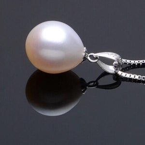Drop Shape Freshwater Pearl Pendant 925 Silver Jewelry Women Gift