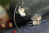 S925 Silver Flower Earrings Women's Jewelry Accessories