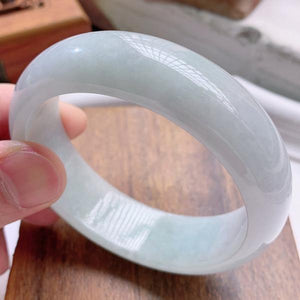 Zheru Natural Burmese Jadeite 54-64mm Light Bracelet Princess Jewelry