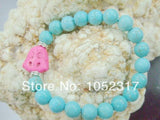 10mm Howlite Bead Buddha Head Rhinestone Bracelet