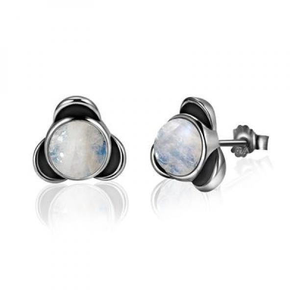 925 Silver Moonstone Stud Earrings for Women