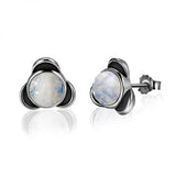 925 Silver Moonstone Stud Earrings for Women