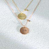 Personalized Circular Name Necklace with Birthstone-Custom Name Necklace