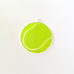10pcs Full Enamel Tennis Ball Pendant for Kids Necklace Making