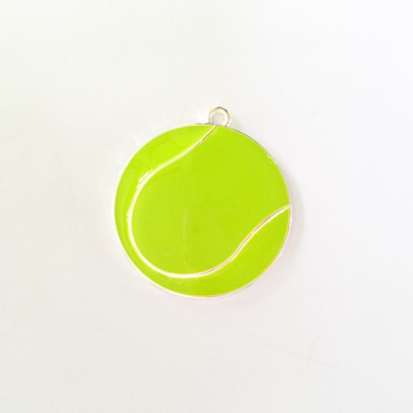10pcs Full Enamel Tennis Ball Pendant for Kids Necklace Making
