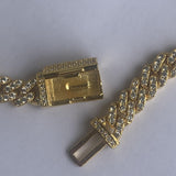 Rhinestone Dog Chain Collar Metal Cuban Link Dog Necklace