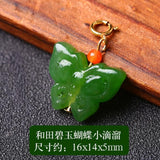 HETIAN Jade green loose beads pendant flower/fish/buddha for DIY jewelry