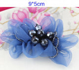 5*9cm Crystal Beads Voile Flowers Hair Accessories Making Artificial Flowers