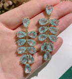 S925 Sterling Silver Ice Zirconium Grape Crystal Earrings