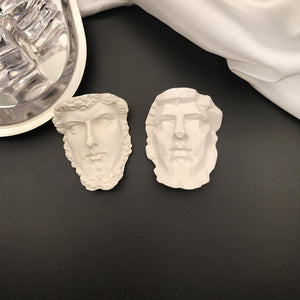 Resin Plaster Portrait Solid Face Brooch Necklace DIY Jewelry Materials