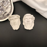 Resin Plaster Portrait Solid Face Brooch Necklace DIY Jewelry Materials