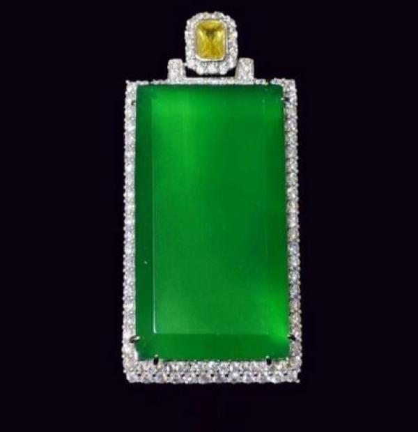 925 Silver Rose Good Luck Chalcedony Crystal Pendant
