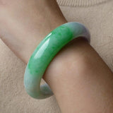 Natural Burmese Jadeite 54-64mm Light Purple Two-color Bracelet