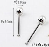 50pcs Alloy Round/Long Imitate Pearl Metal Floating Locket Charms